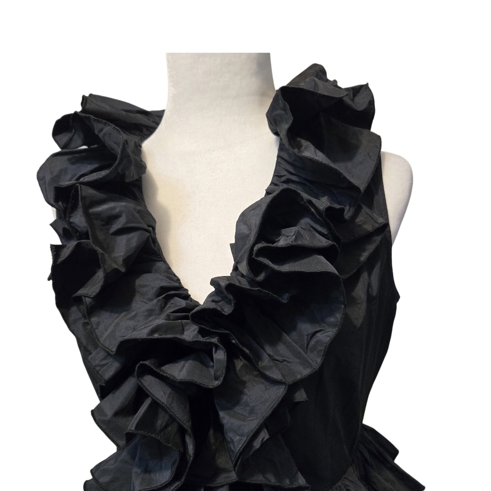Samuel Dong Black Ruffled Dress - Picture 6 of 11